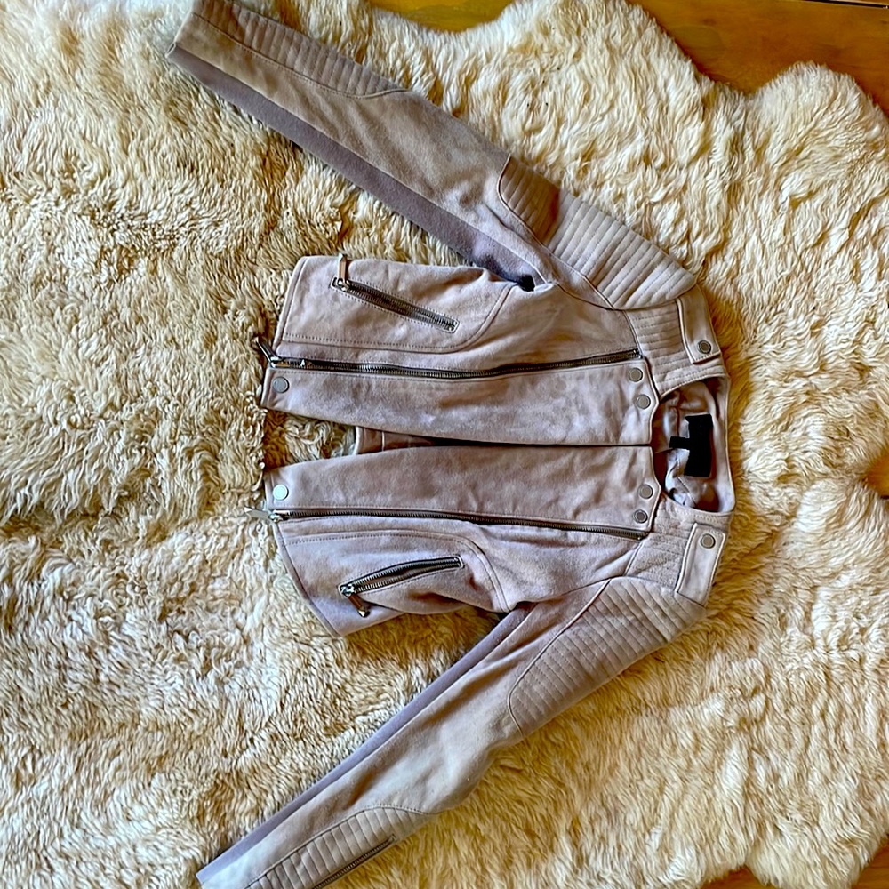 Genuine, leather, BCBG, adorable jacket